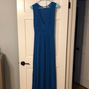 Blue V neck maxi dress New York & Co XS